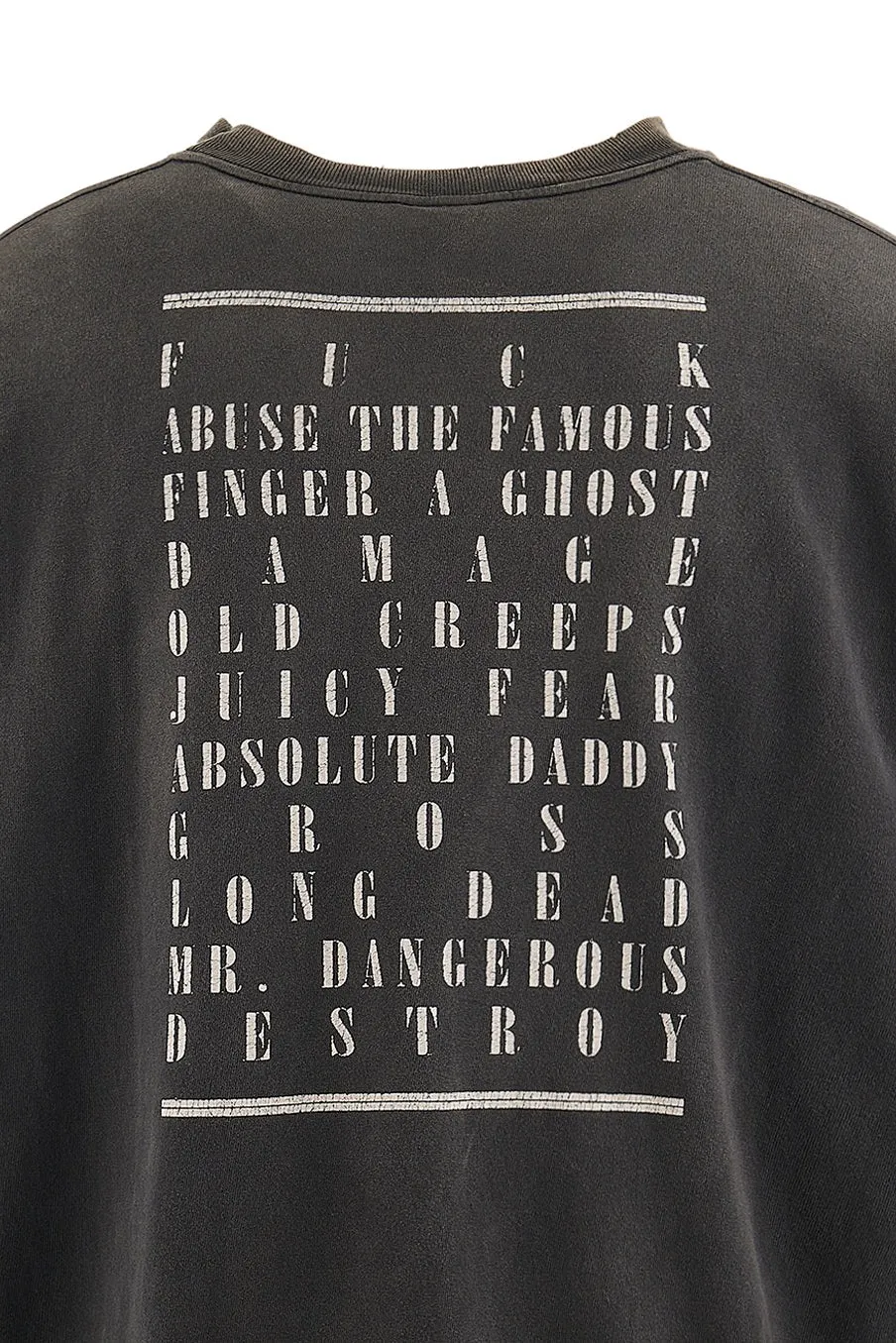 SAINT Mxxxxxx LS TEE/TEMPEST/BLK 'TEMPEST SAINT' Storm Religious Saints Cracked Retro Vulcanized Heavy Wash Long Sleeves Washed Black S-XL Assute Dyeing Multi-bit Horse Fading Craftsmanship Grinding and Hanging Holes Full of Old Feeling Top Printing Craftsmanship Purchasing Level